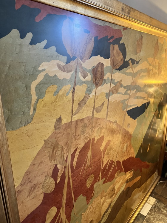 Image 1 of Limitierte Auflage: Kopfteil aus Art-Deco-Holz und Intarsien