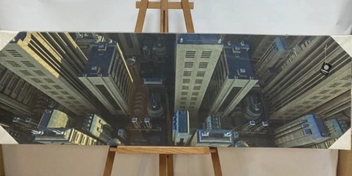 Groot panoramisch stadsgezicht wanddecoratie