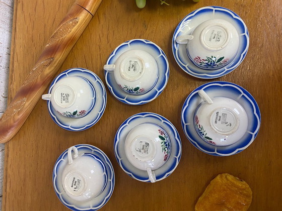 Image 1 of Set di 6 tazze e piattini vintage "Elorn"