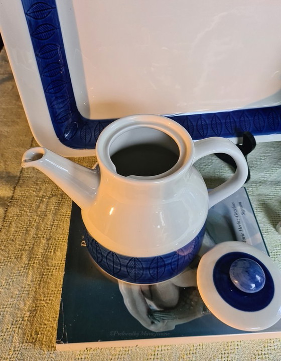 Image 1 of Hertha Bengston entwirft Koka Blue für die Rörstrand Kaffee-Teekanne.
