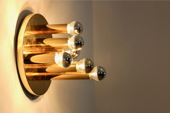 Messing Plafondlamp of Wandlamp, Glashütte, Glashütte Limburg, Wandlampen (foto 8 van 10)