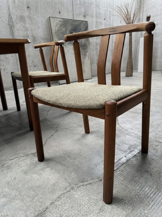 Image 1 of HANS J. FRYDENDAL FOR BOLTINGE STØLEFABRIK TEAK WOOD DINING TABLE & 6 CHAIRS DENMARK 1970s