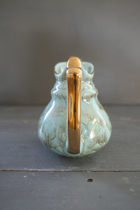 Image 1 of Vaso vintage Jumbo Gouda 97 verde menta oro