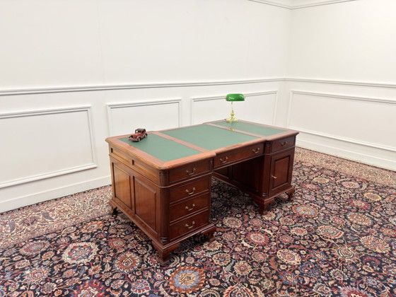 Scrivania da partner Chesterfield inglese classica – Mobili, Leather, Wood (photo 2 of 21)