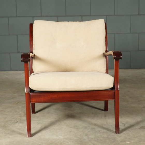 Vintage fauteuils – mahoniehout – jaren 60/70 – Textile (photo 9 of 13)