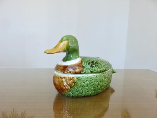 Terrine en barbotine "canard" par Michel Caugant, Portugal, années 50 60