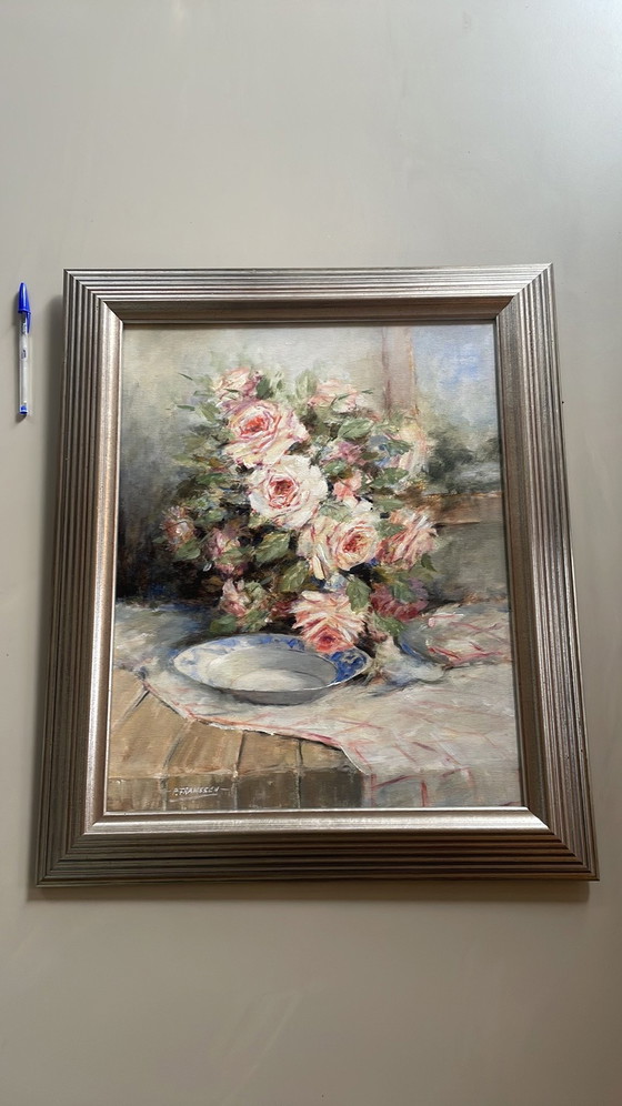 Image 1 of Romantisches Gemälde mit rosa Rosen