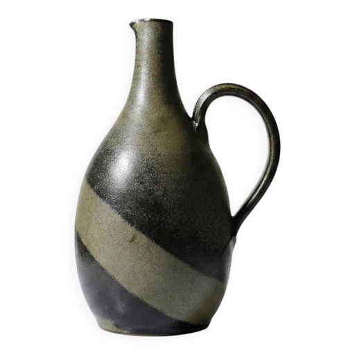 Brocca/caraffa vintage in gres smaltato a forma di pera anni '60-'70