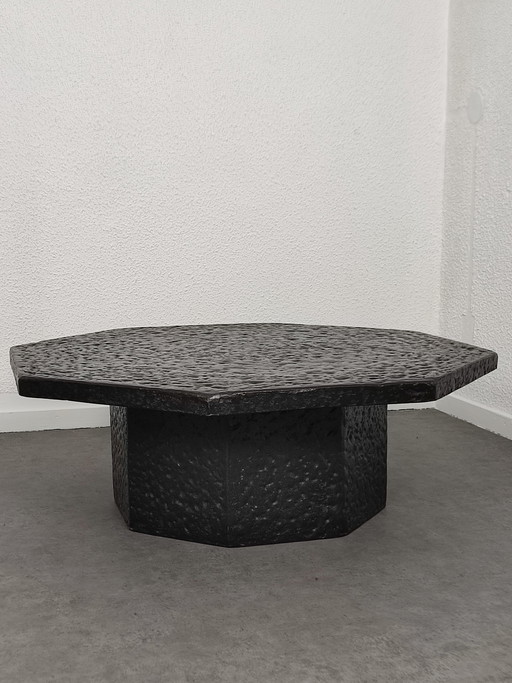 Tavolino da caffè brutalista in fibra di pietra, anni '70