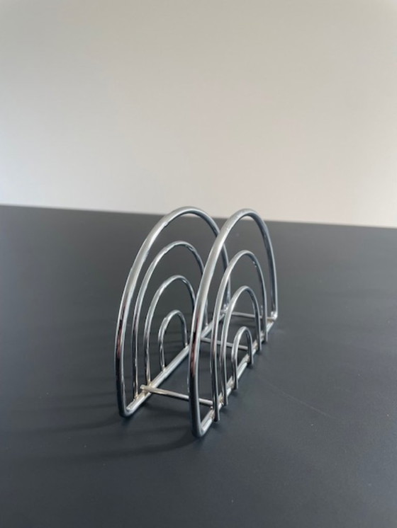 Image 1 of Porta tovaglioli cromato postmoderno con archi