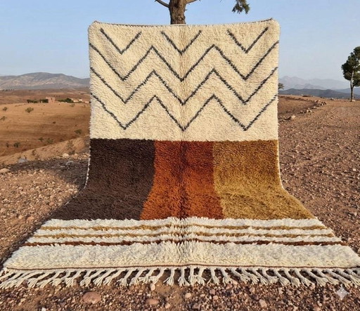 Tapis en laine naturelle tissé main traditionnelle artisanale 200/300 cm