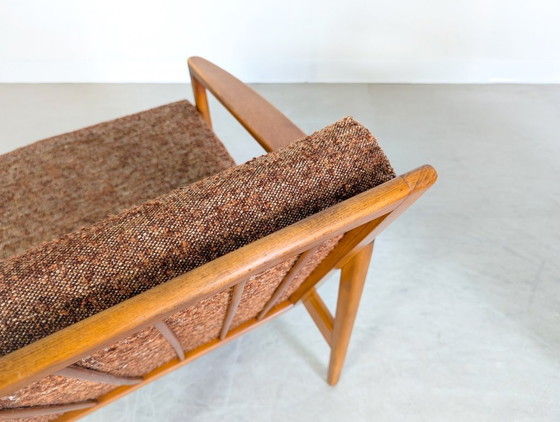 Image 1 of Ensemble de 2 fauteuils vintage style Midcentury, en noyer, années 1970