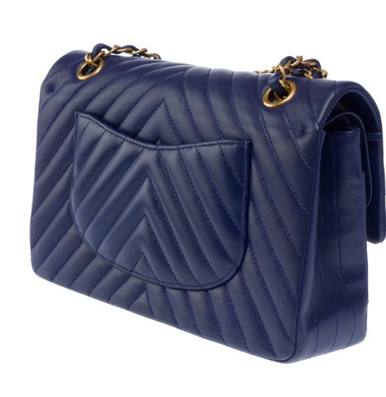 Image 1 of Borsa CHANEL Timeless/Classique in Cuir Bleu - 103359