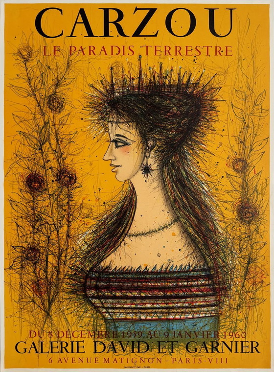 Image 1 of Jean CARZOU Expo 59 - Galerie David et Garnier originele poster 1959