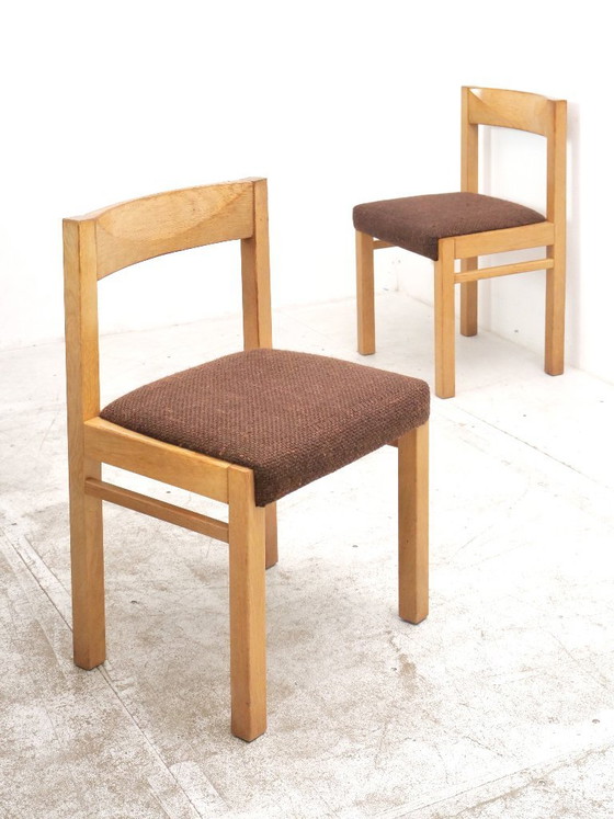 Brutalistisch Design Massief Licht Eiken Salonstoelen Jaren 70, Set van 6 – Eetkamerstoelen, Wood (photo 10 of 26)