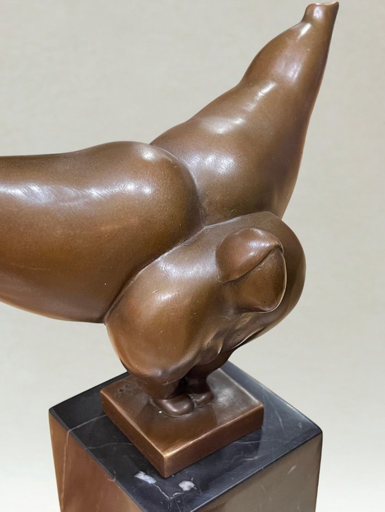 Image 1 of Modernist bronze sculpture – Stylized female figure in balance – Signed Milo