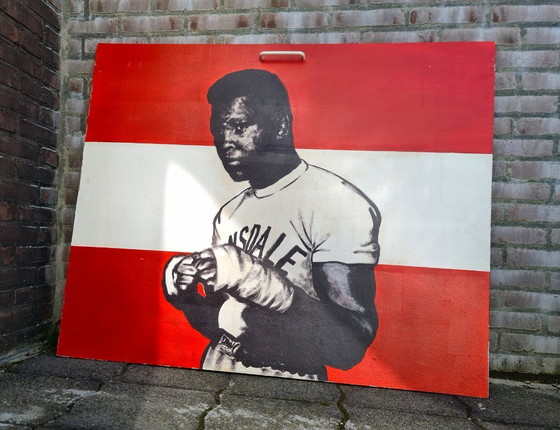 Image 1 of Boxer Mohammad Ali painting on panel from 1963