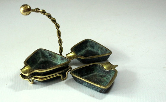 Image 1 of 1950s Stackable ashtray - Design by Carl Auböck - bronze/brass