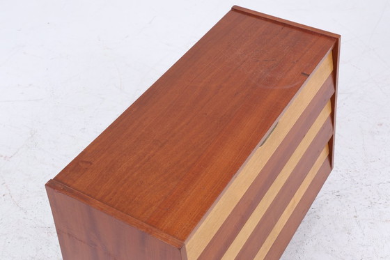 Image 1 of Vintage shoe cabinet from the 1960s | Mid-century cabinet, retro shoe cabinet, hallway, wooden storage #04-23