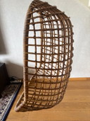 Fauteuil suspendu vintage en rotin