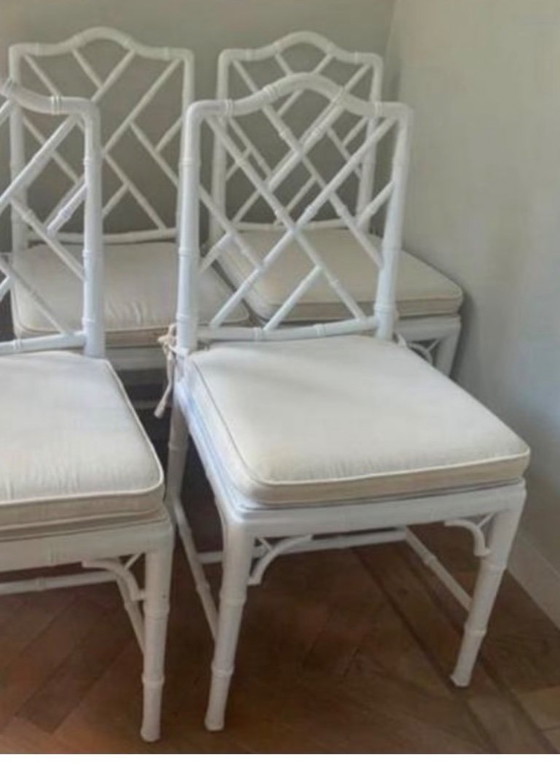 Image 1 of 4x Chippendale Esszimmerstühle Weiß