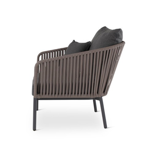 Clavo zetel antraciet met grijze kussen 2 stuks