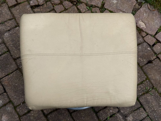 Image 1 of Vintage Ikea Malung armchair & footstool, 1999, cream white, 90s design