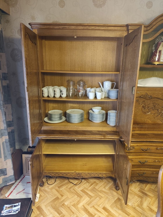 Vintage wall/buffet cabinet in Louis XV style – Wall cabinet, Wood (photo 5 of 15)