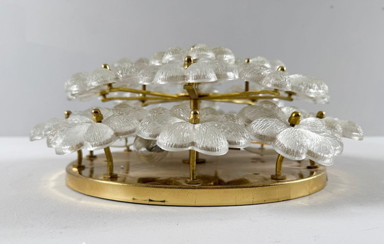 Image 1 of Grande lampada da parete/apparecchio da parete floreale di Ernst Palme, 1960