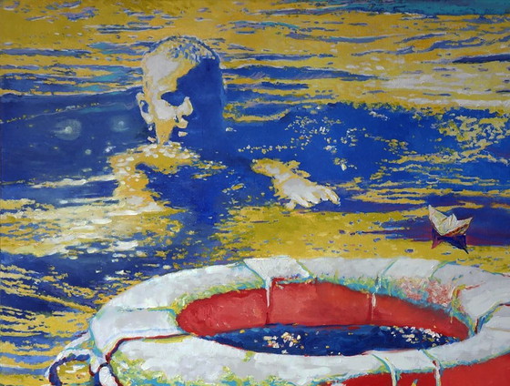Reddingsboei in de zee – Schilderijen & Tekeningen, Canvas (photo 4 of 7)
