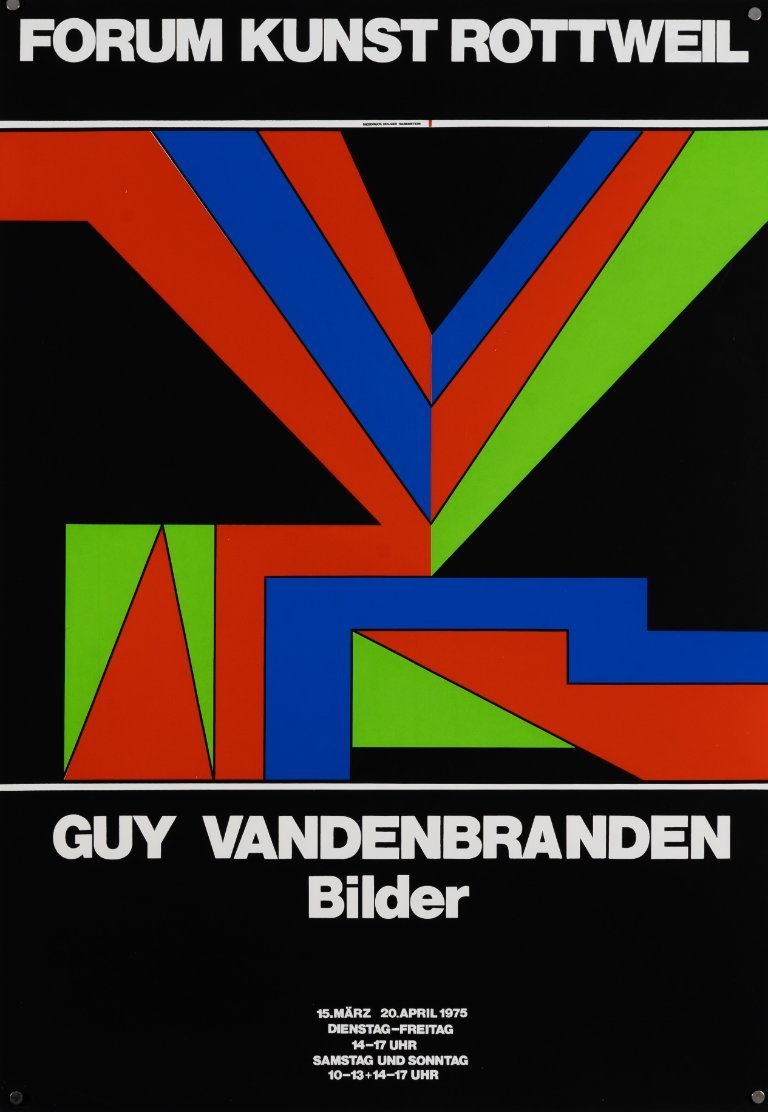 Guy Vandenbranden Forum Kunst Rottweil – 1975 – Original Vintage Silkscreen Exhibition Poster by Guy Vandenbranden – Mid-Century