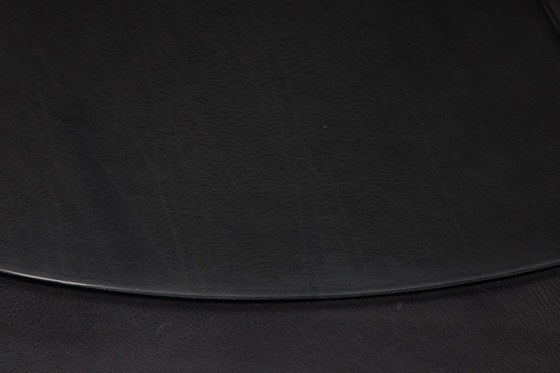 Image 1 of Carlo Bartoli Rossi di Albizzate – Black Leather, Glass Disc, Italian Mastery