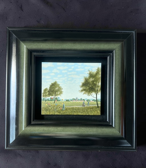 Original Painting by Ruud Nelissen - Balloons - Oil on Panel - Magical Realism – schilderijen tekeningen, Wood (photo 2 of 7)