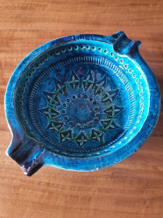 Image 1 of Cendrier en céramique bleue Rimini, Aldo Londi pour Bitossi, 1960 Italie