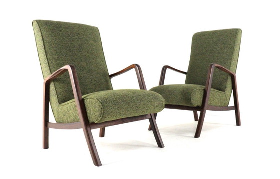 Knicos armchair vintage newly upholstered wenge – Wood (photo 8 of 15)