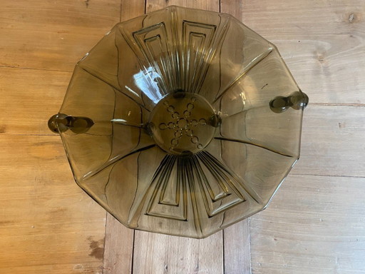 Obstschale im Art-déco-Stil, 1930er Jahre, Französisch, Moosgrün