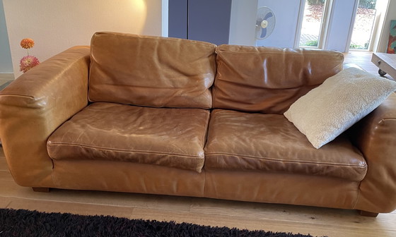 Image 1 of Molinari 2-Sitzer und 3-Sitzer Sofa In Cognac Leder