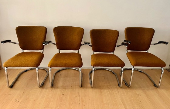 4x De Wit Projektstühle – Esszimmerstühle, Metall, Kunststoff (photo 2 of 5)