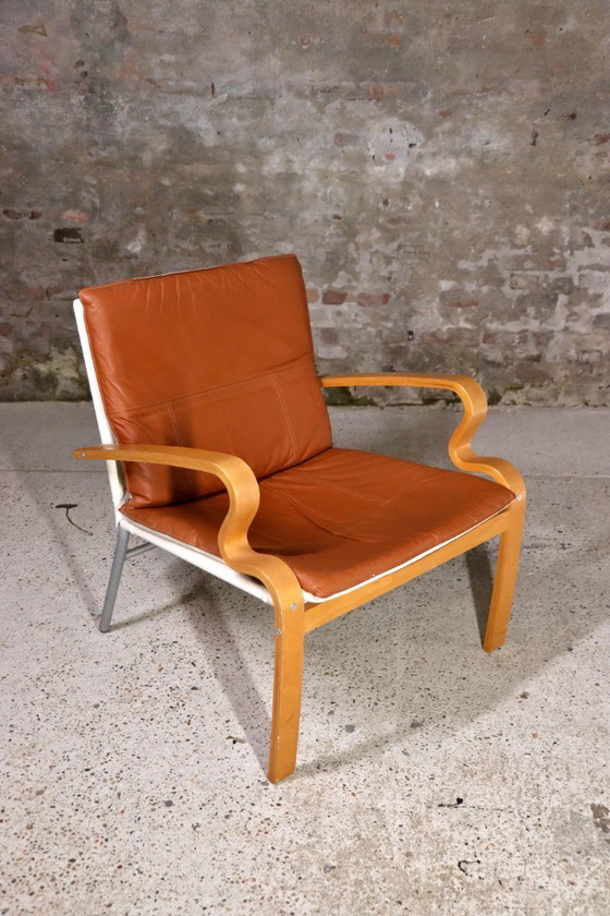 Image 1 of IKEA - Bjärred Stuhl - Cognacfarbenes Leder - Johan Huldt - 2001