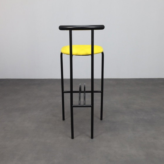 Image 1 of Ensemble de 4 tabourets de bar postmodernes, Italie, années 1980