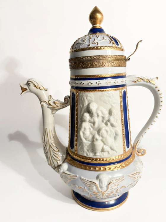 Capodimonte Porcelain Teapot, Bronze and Pure Gold, Late 19th Century – Table accessories (photo 10 of 16)