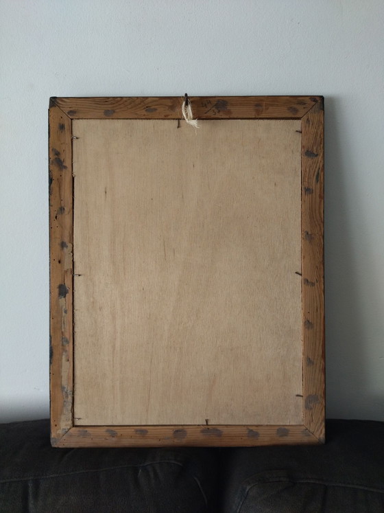Vintage Wooden Painting The Lacemaker Vermeer 51x40cm, Art, Black (photo 9 of 11)