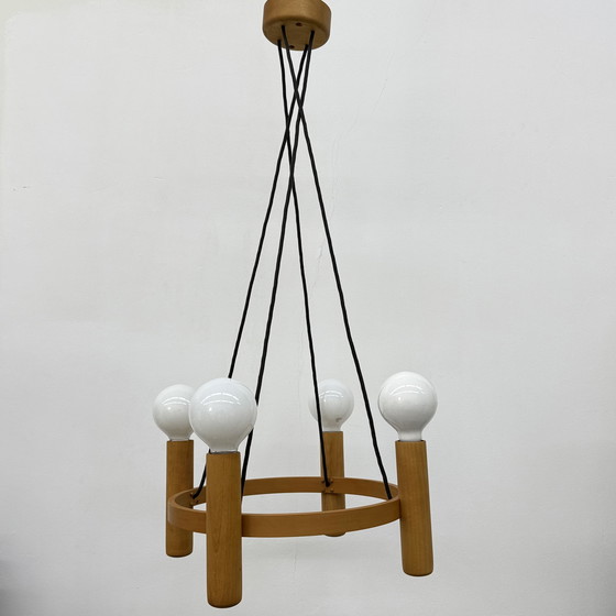 Image 1 of Vintage Domus Danish design hanging lamp chandelier , 1970s