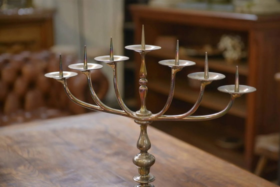Pair of brass and copper candlesticks 1950s – Candle holders, Vintage (photo 5 of 11)