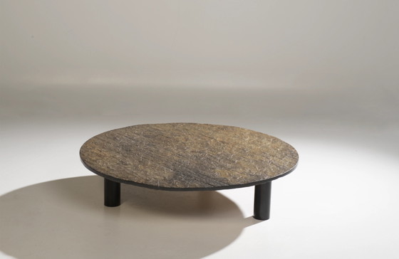 Brutalist Vintage Stenen Salontafel – Stone, Metal (photo 2 of 5)