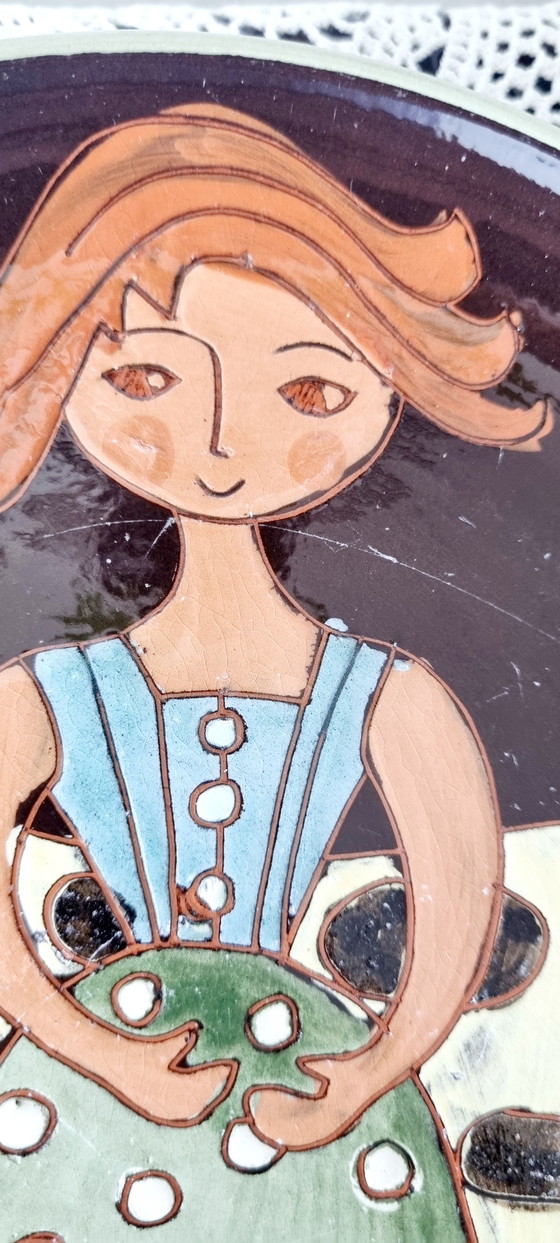 Image 1 of Vintage Swiss Arnold Zanher Ceramic Plate Set of 4