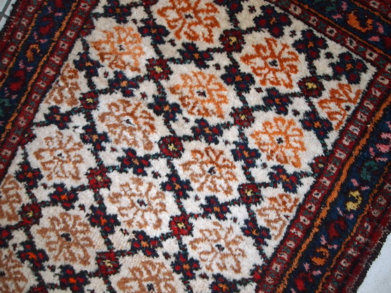 Image 1 of Handmade vintage Persian Hamadan runner 2.6' x 6.8' (80cm x 207cm) 1960s - 1C378