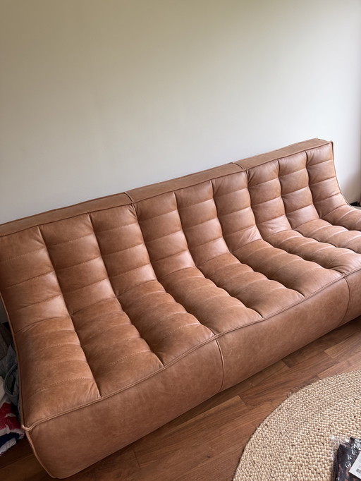 Three-seater ethnicraft leather armchair