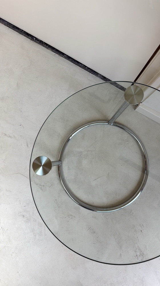 Table basse / Table d'appoint vintage en chrome avec verre de GEBRA, Tables d'appoint, Argenté (photo 7 sur 8)