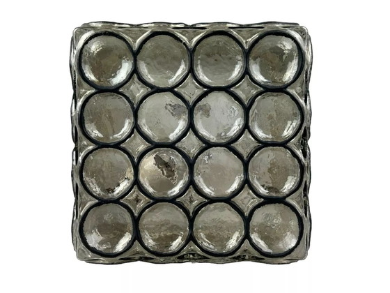 Image 1 of 60s 70s ceiling lamp Glashütte Limburg Germany Plafoniere glass & metal